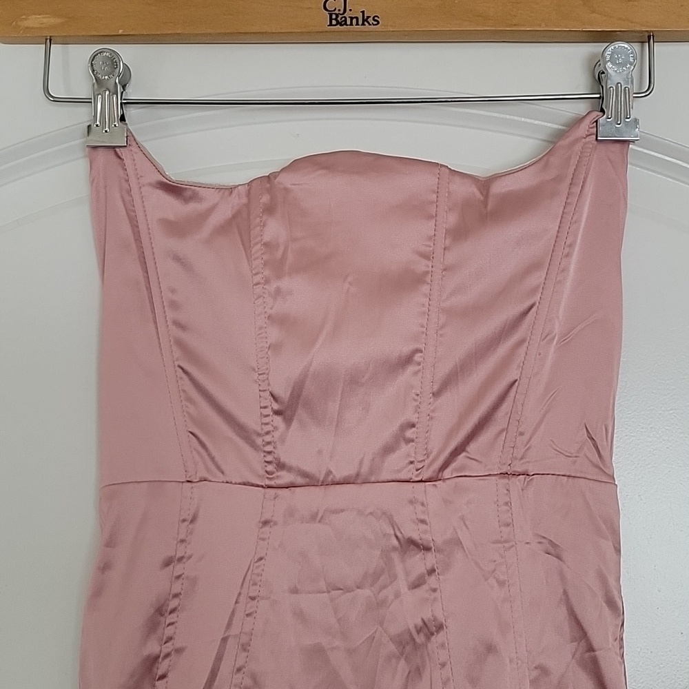 Nwt Rosedress Mauve Strapless Mini Dress Satin Effect Size Medium — image 5 of 8